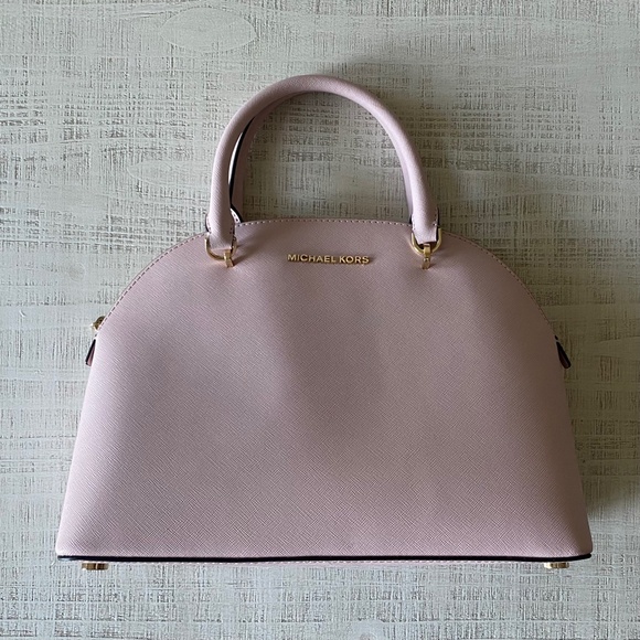 Michael Kors Emmy Large Dome Satchel Leather Purse in Color Blossom - Picture 2 of 10